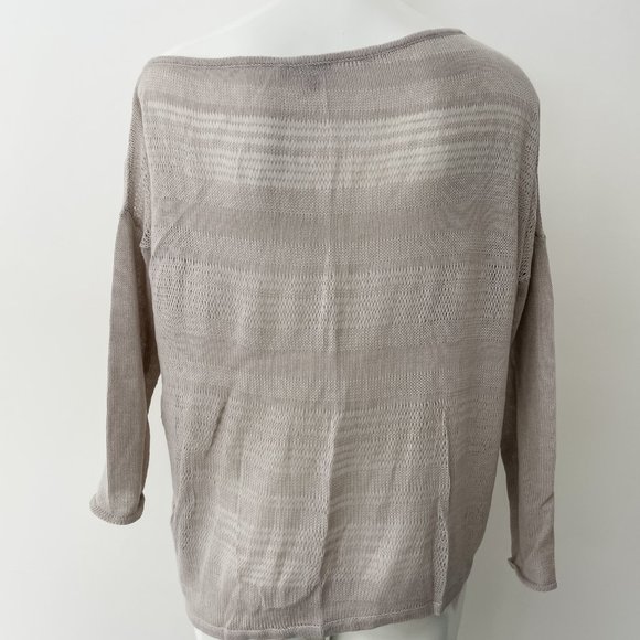 HELMUT HELMUT LANG Knit Sweater Small Gray Cold Shoulder Cotton Yak VGUC - Picture 4 of 8